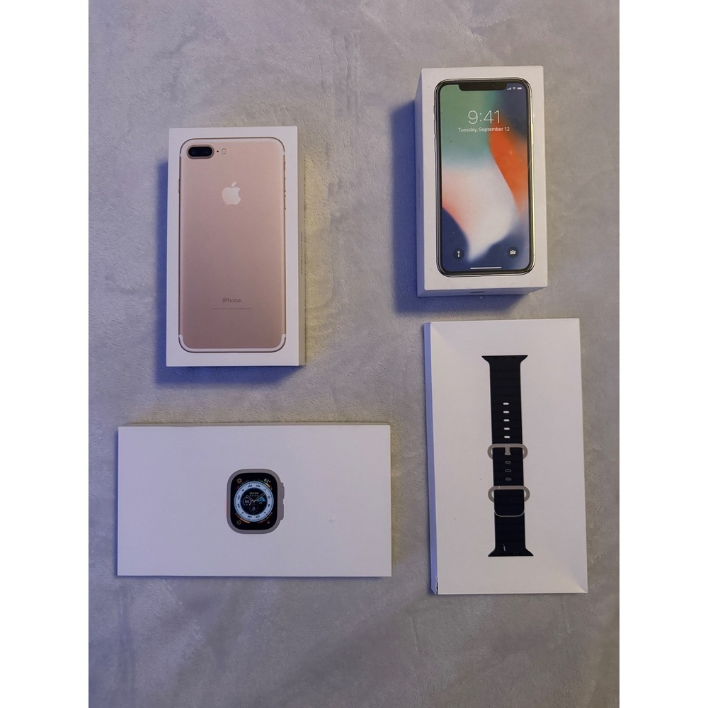 Apple Empty Box Lot iPhone X iPhone 7 Plus iPhone 12 Watch Ultra Band Apple TV